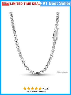 925 Sterling Silver 3MM Mariner Anchor Link Chain Necklace Unisex